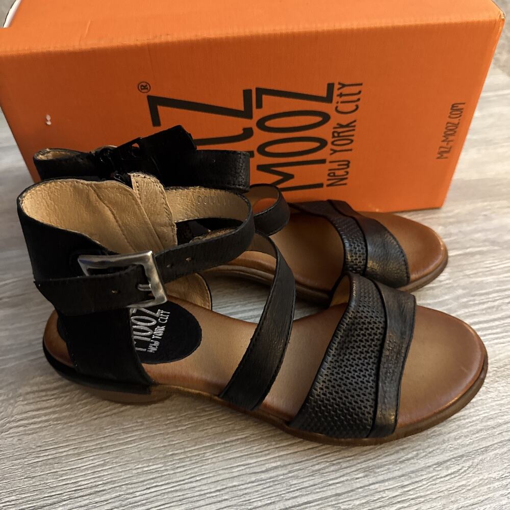 Miz Mooz Leather Heeled Sandals Coolidge Black 39 New